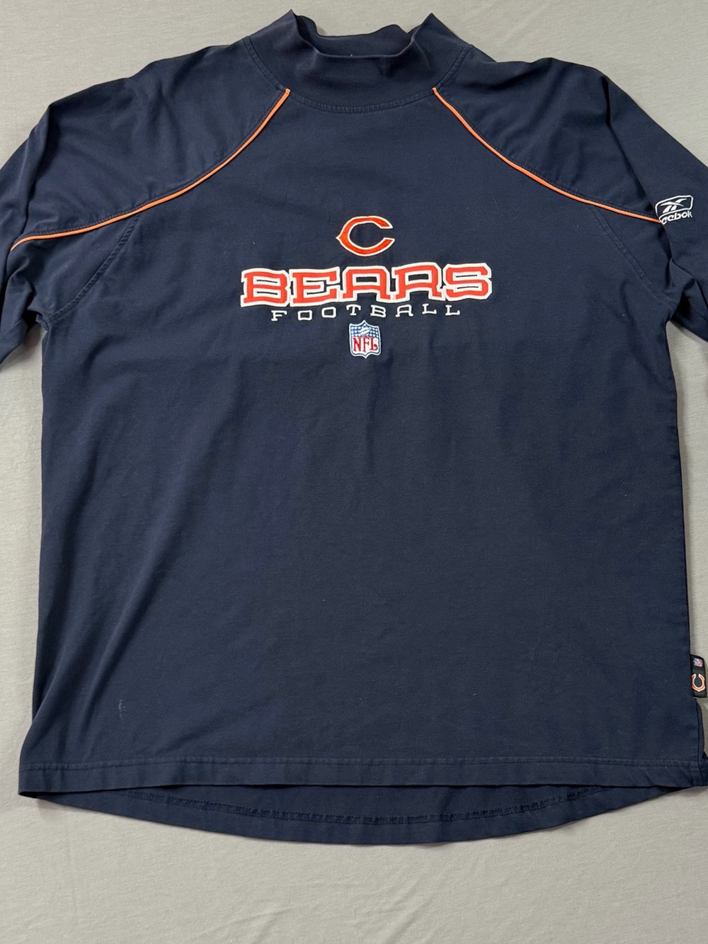 Reebok Chicago Bears NFL Long Sleeve Mock Neck Shirt Men’s L